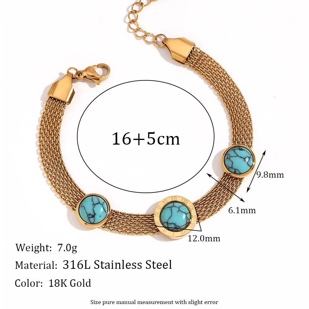 18K Gold Plated Stainless Steel Evil Eye Rhinestone Charm Bracelet Collection - Tarot Treasures