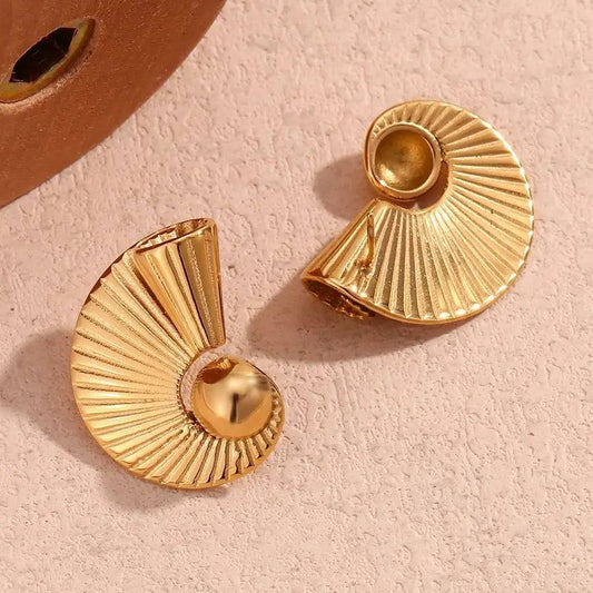 18K Gold Plated Stainless Steel Tarnish Free Spiral Earrings - Tarot Treasures