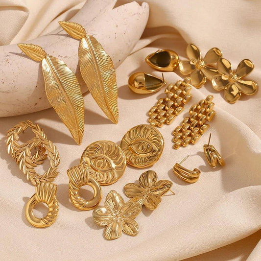 18K Gold Plated Stainless Steel Tarnish Free Earring Collection - Tarot Treasures