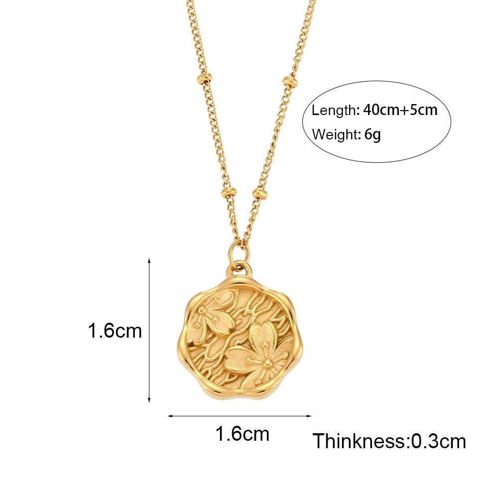 18K Gold Plated Flower Stainless Steel Tarnish Free Pendant Necklace - Tarot Treasures