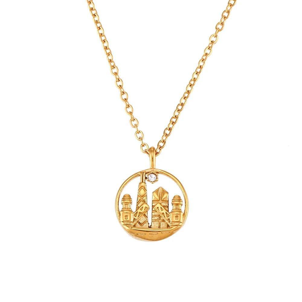 18K Gold Plated Famous Cities Stainless Steel Tarnish Free Pendant Necklaces - Tarot Treasures