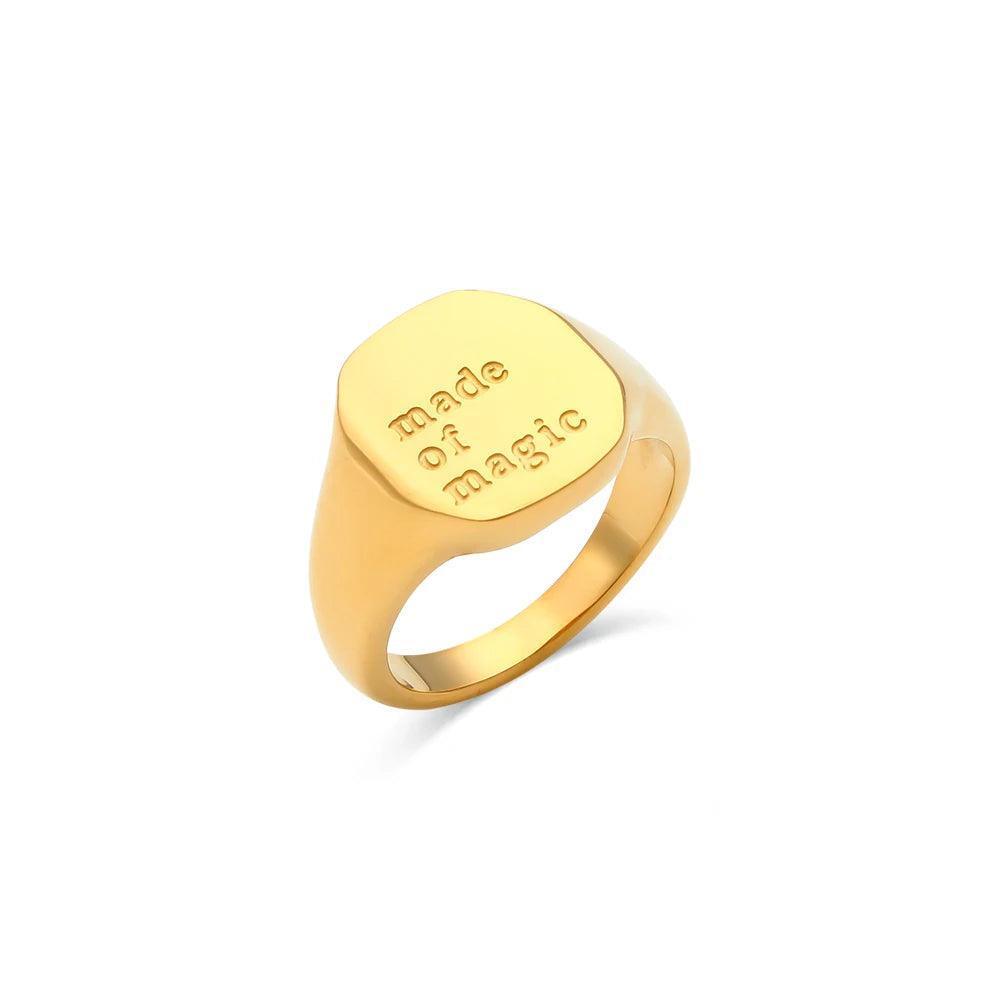 Self Love Engraved Stainless Steel Tarnish Free Rings - Tarot Treasures