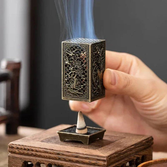 Small Incense Burner Small Xiangyun Alloy Incense Holder - Tarot Treasures