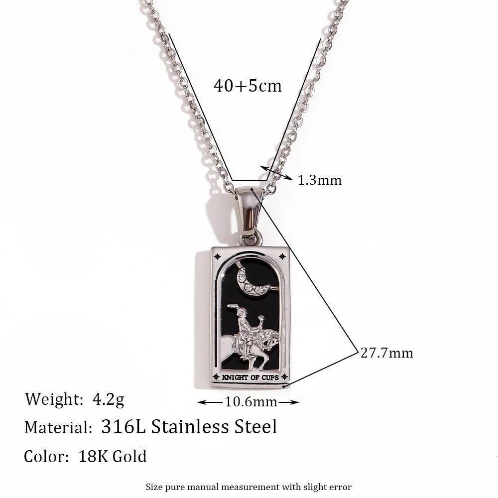 Strength - Silver Tarot Card Pendant Necklace - Tarot Treasures