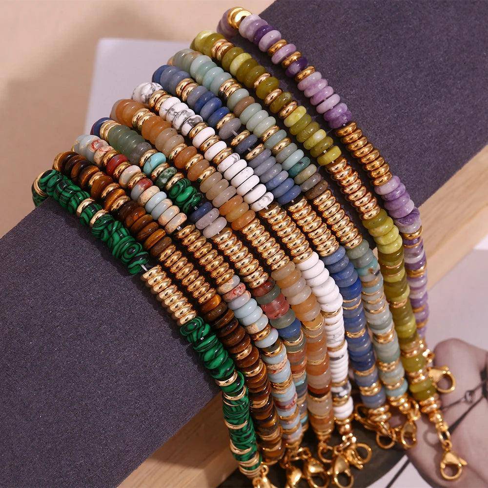 18K Gold Plated Natural Stone Tiger Eye Bracelets - Tarot Treasures