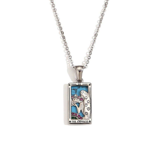 The Empress - Silver Tarot Card Pendant Necklace - Tarot Treasures