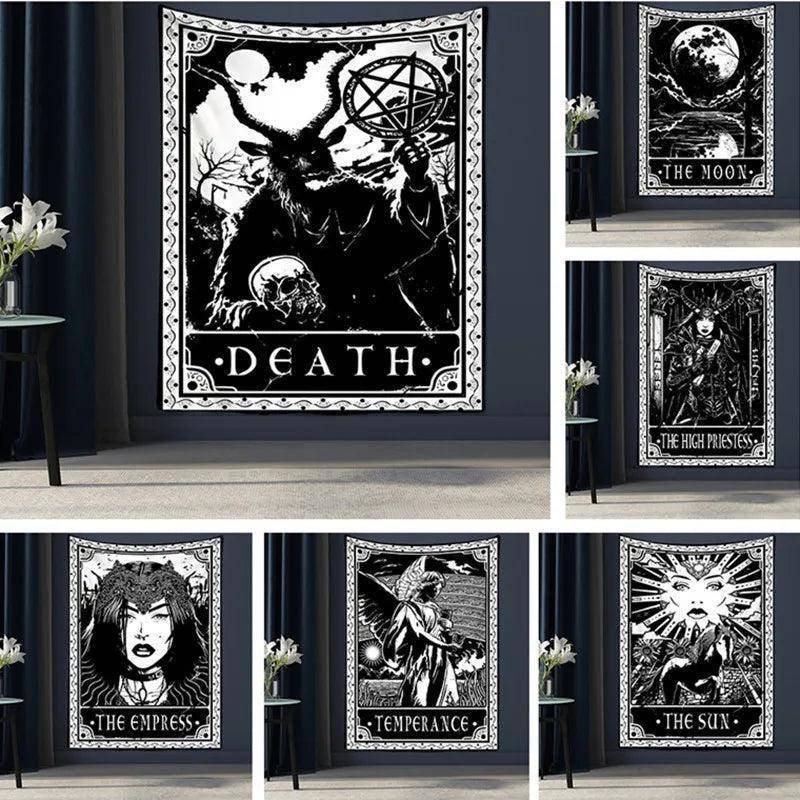 Various Gothic Tarot Card Design Tapestries One Size 75x58CM - Tarot Treasures