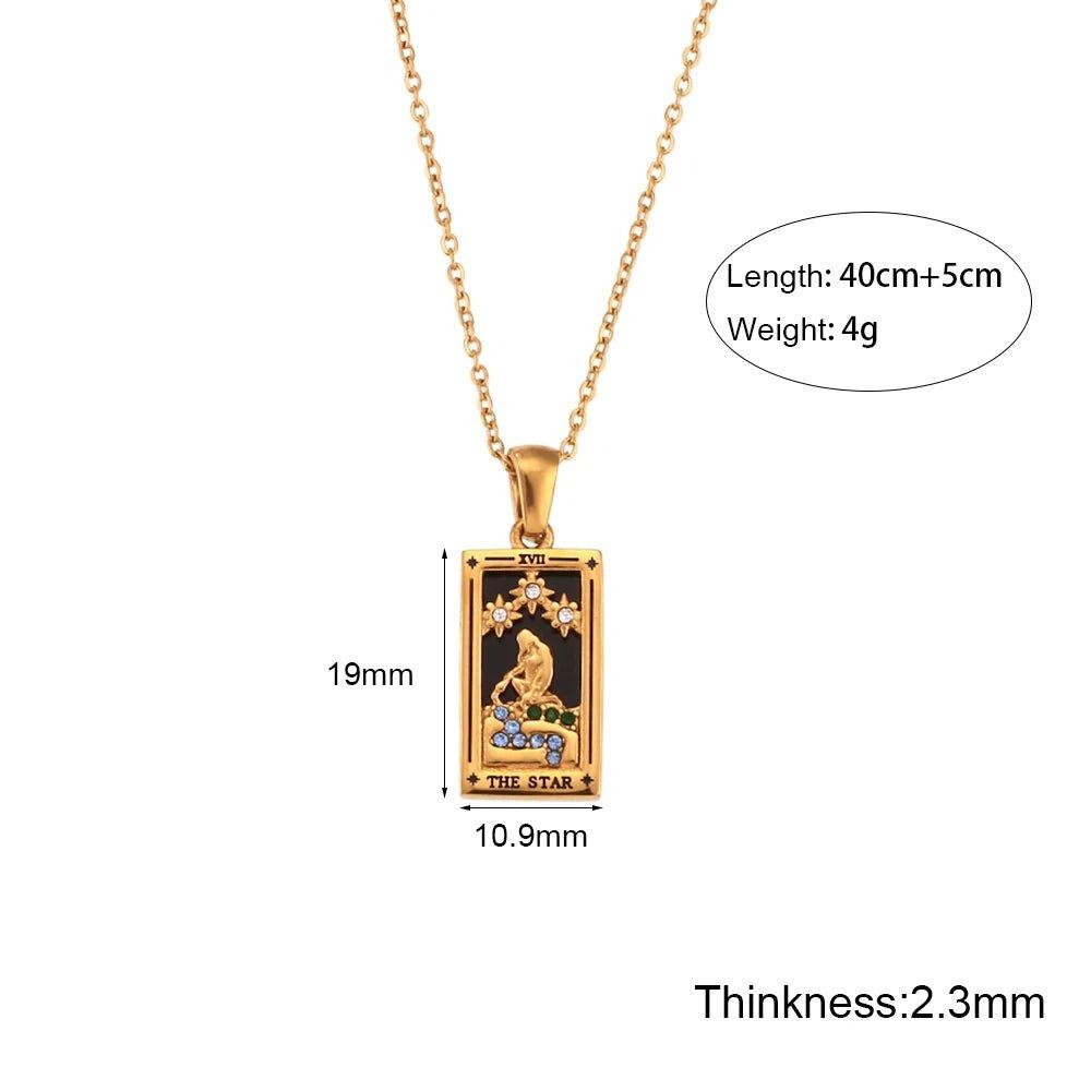 The Magician - Gold Tarot Card Pendant Necklace - Tarot Treasures
