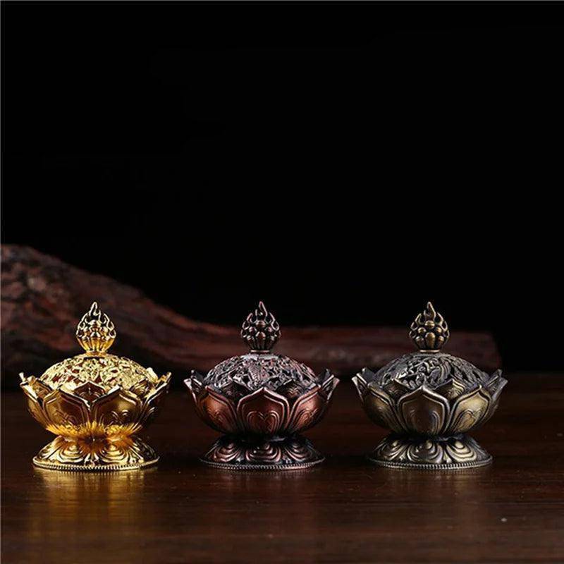 Exquisite Metal Flower Incense Holders and Burners - Tarot Treasures