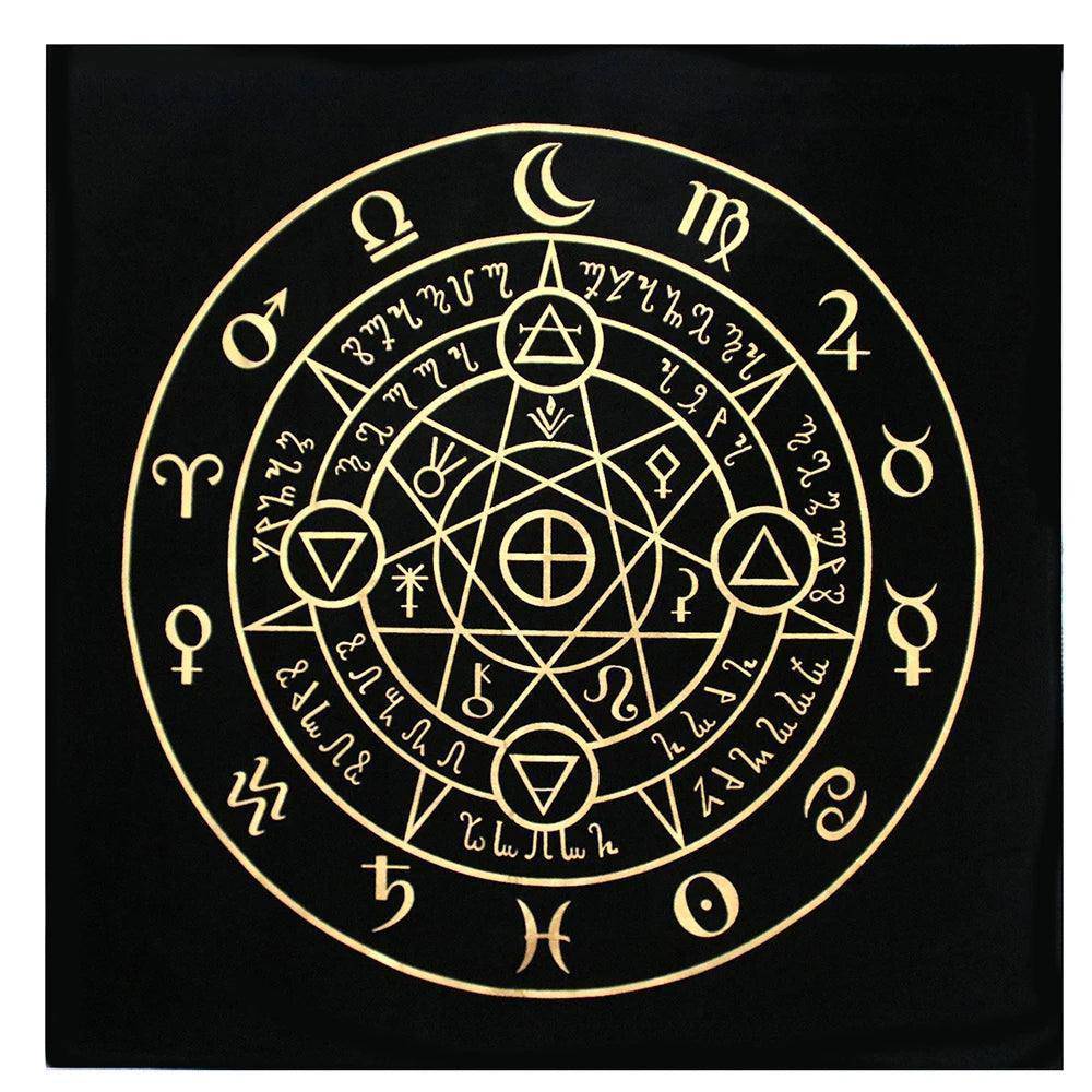 Mystic Black and Gold Tarot Table and Altar Cloth - Tarot Treasures