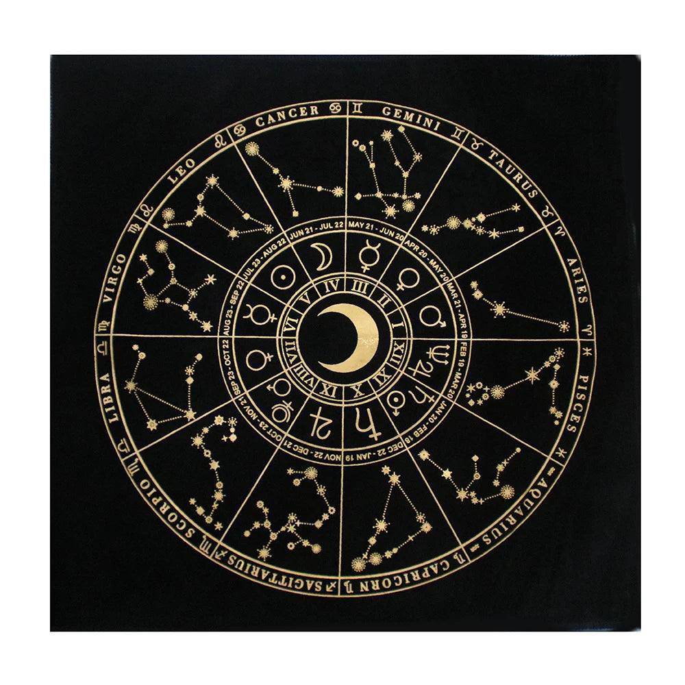 Mystic Black and Gold Tarot Table and Altar Cloth - Tarot Treasures