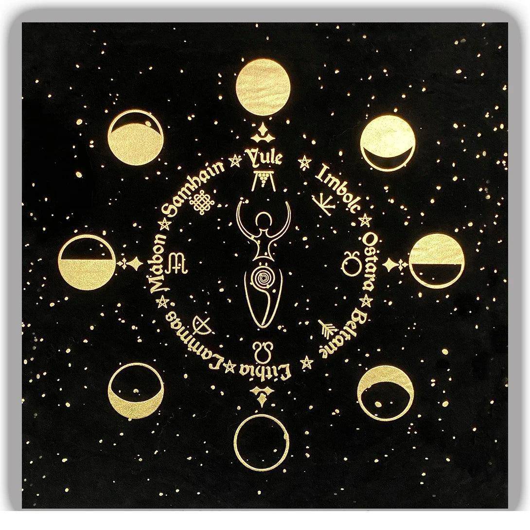 Mystic Black and Gold Tarot Table and Altar Cloth - Tarot Treasures