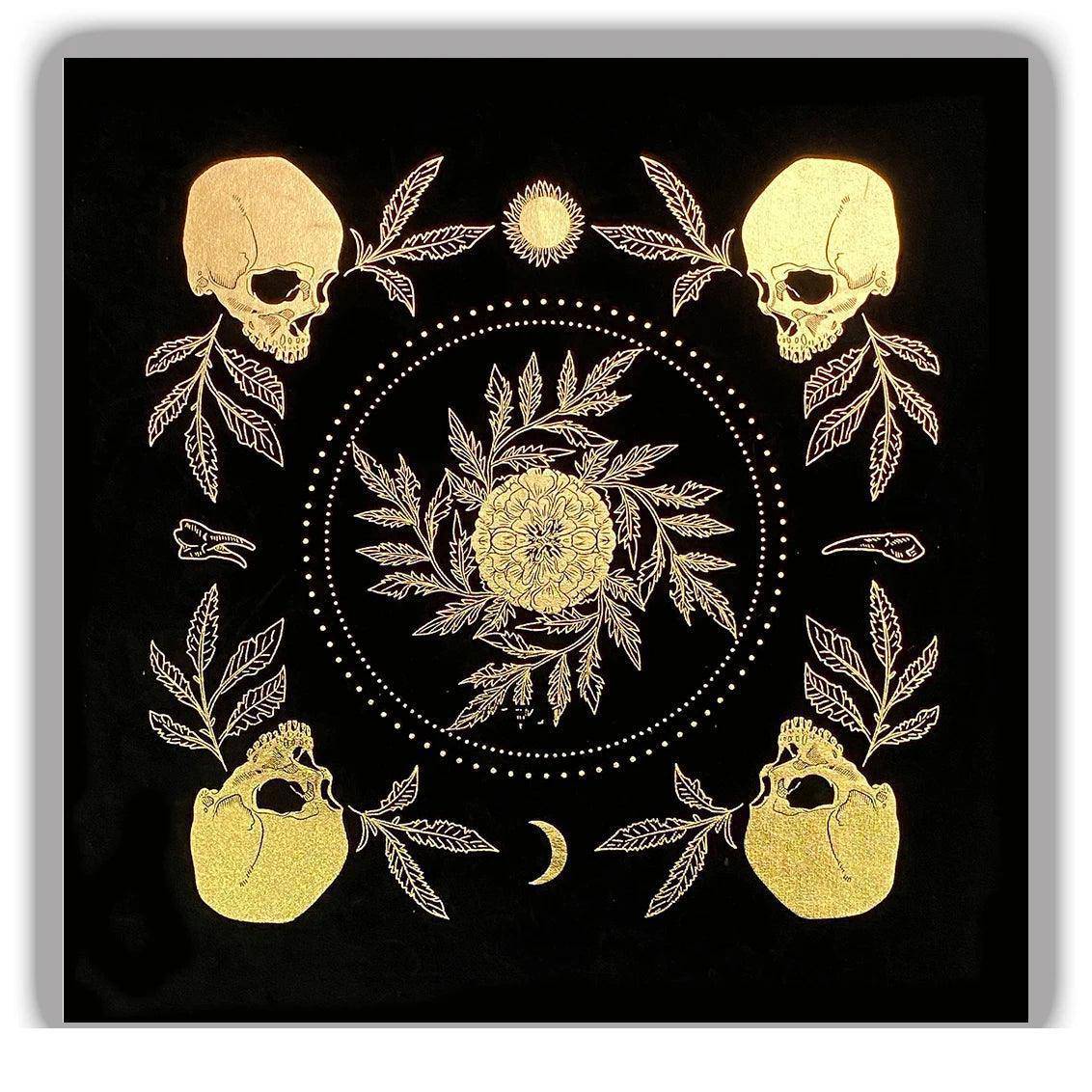 Mystic Black and Gold Tarot Table and Altar Cloth - Tarot Treasures