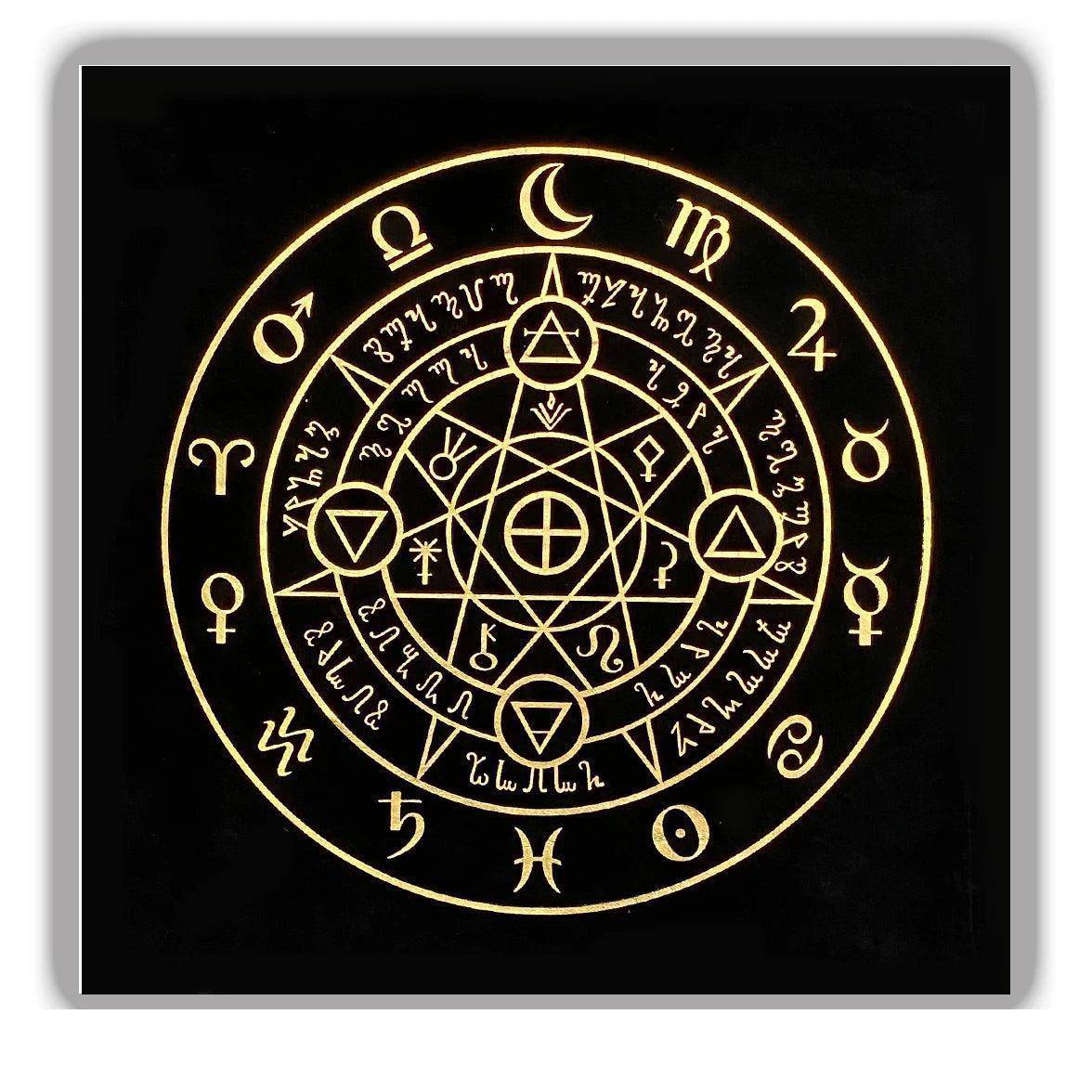 Mystic Black and Gold Tarot Table and Altar Cloth - Tarot Treasures