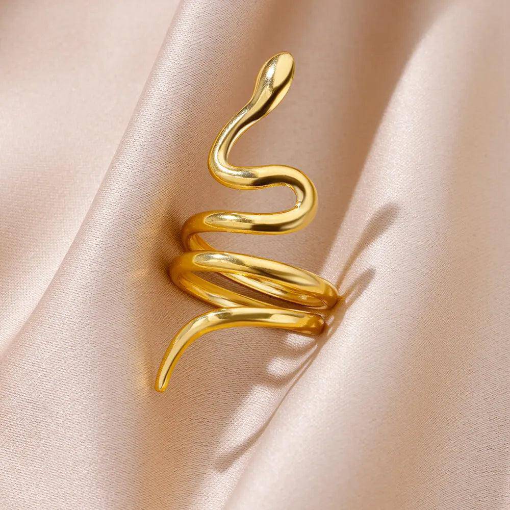 Snake Ring Stainless Steel Tarnish Free Collection - Tarot Treasures