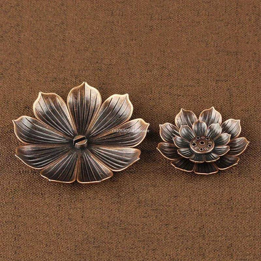 Alloy Lotus Flower Incense Holder and Burner - Tarot Treasures