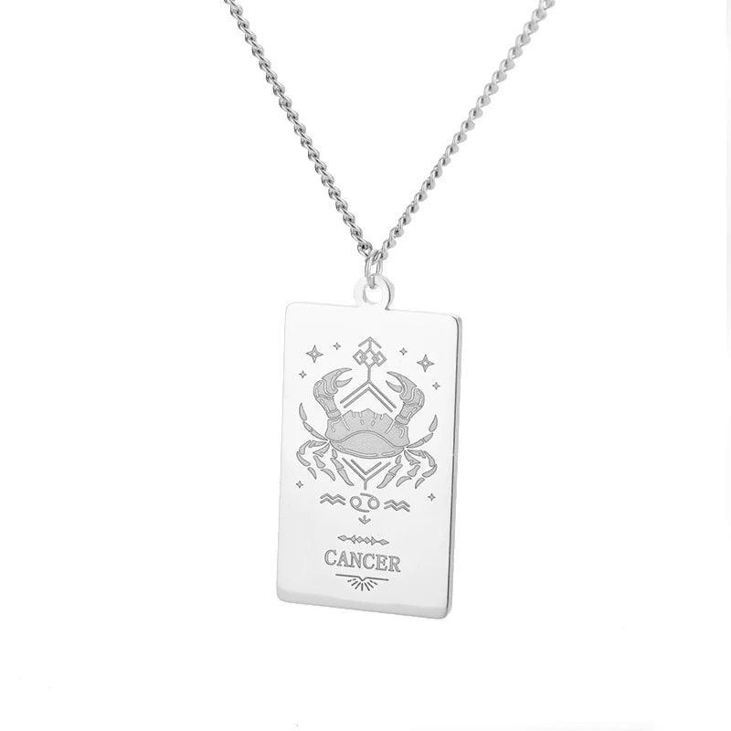 Zodiac Sign Stainless Steel Tarnish Free Pendant Necklace - Tarot Treasures