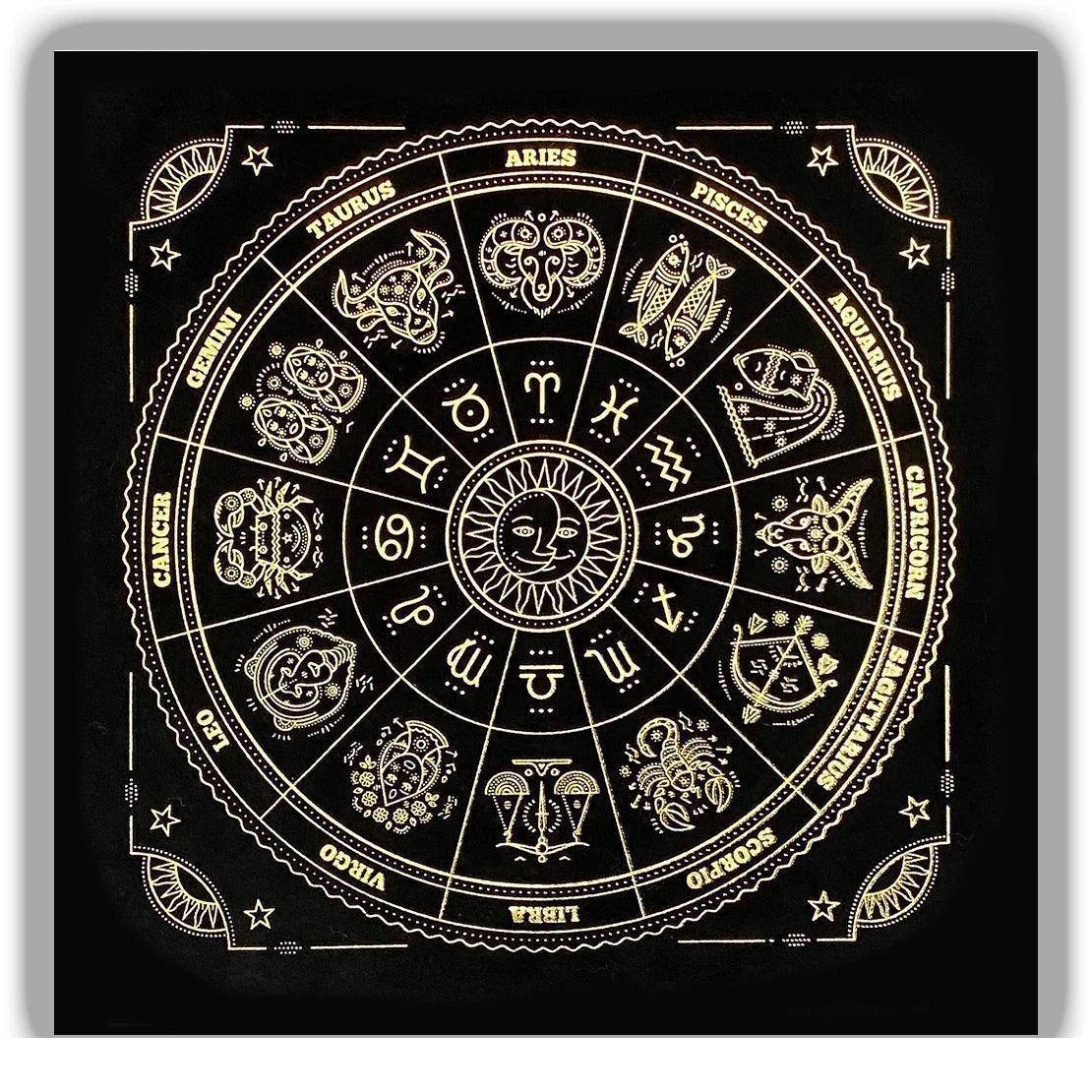 Mystic Black and Gold Tarot Table and Altar Cloth - Tarot Treasures