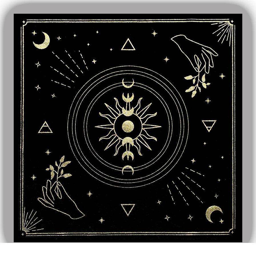 Mystic Black and Gold Tarot Table and Altar Cloth - Tarot Treasures