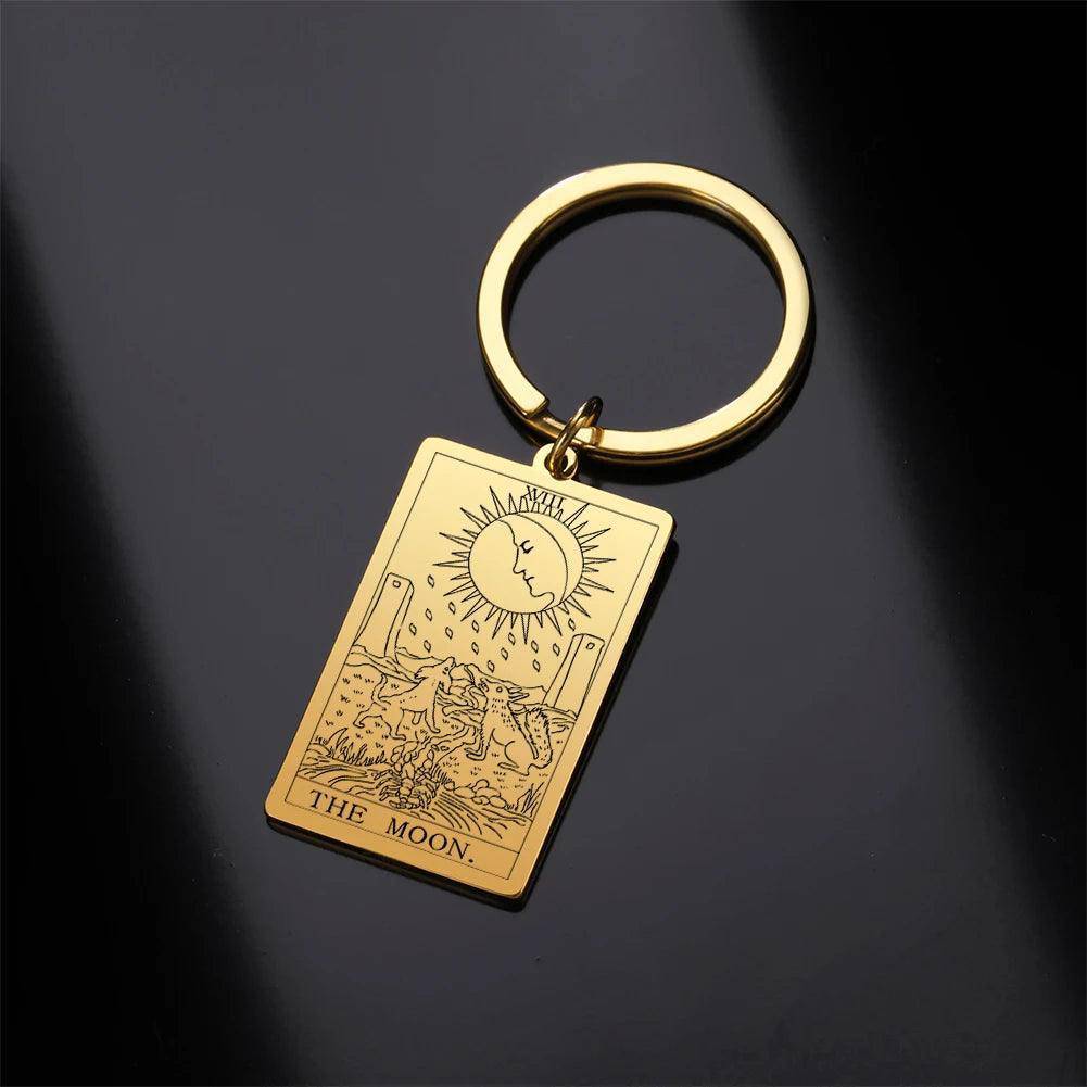 Classic Tarot Card Stainless Steel Tarnish Free Keychains - Tarot Treasures