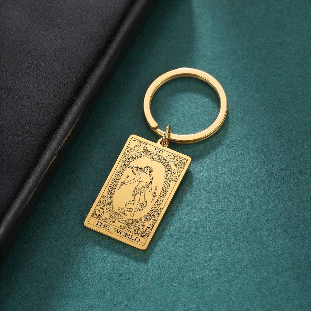 Classic Tarot Card Stainless Steel Tarnish Free Keychains - Tarot Treasures