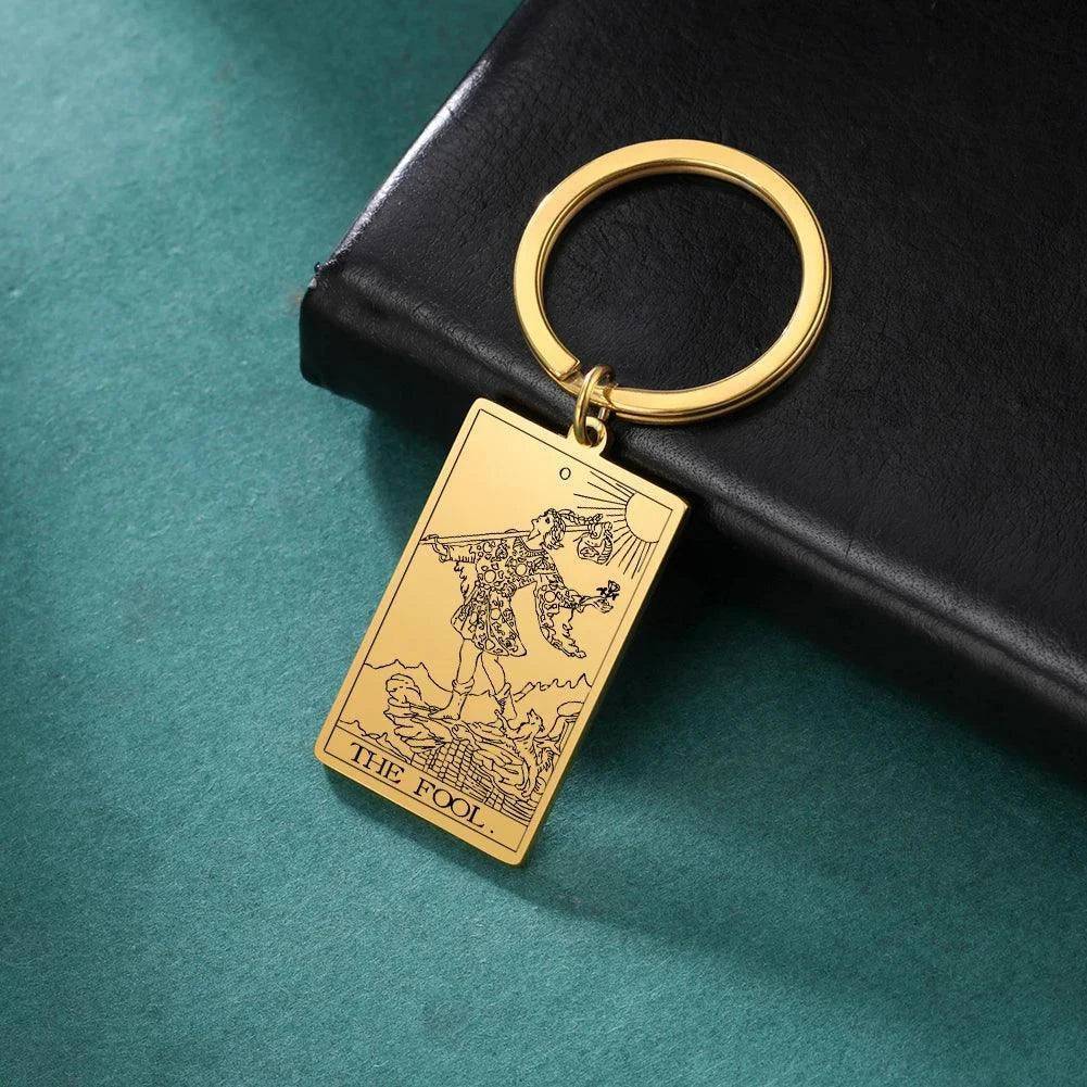 Classic Tarot Card Stainless Steel Tarnish Free Keychains - Tarot Treasures