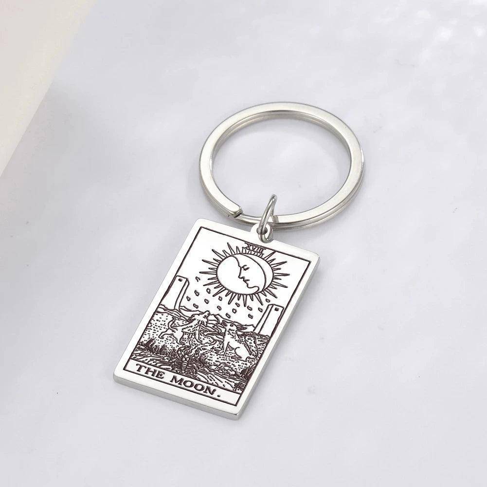 Classic Tarot Card Stainless Steel Tarnish Free Keychains - Tarot Treasures