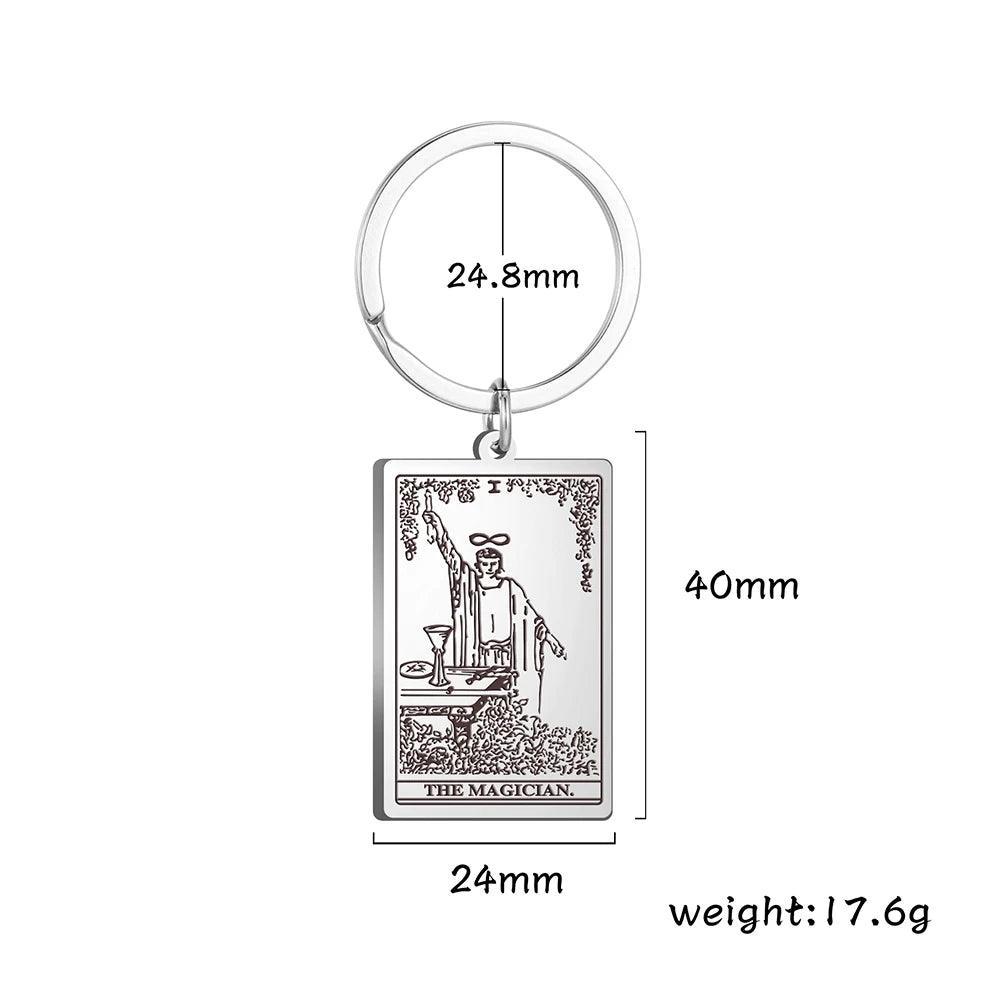 Classic Tarot Card Stainless Steel Tarnish Free Keychains - Tarot Treasures