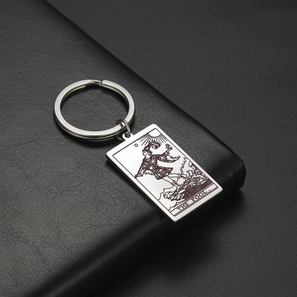 Classic Tarot Card Stainless Steel Tarnish Free Keychains - Tarot Treasures