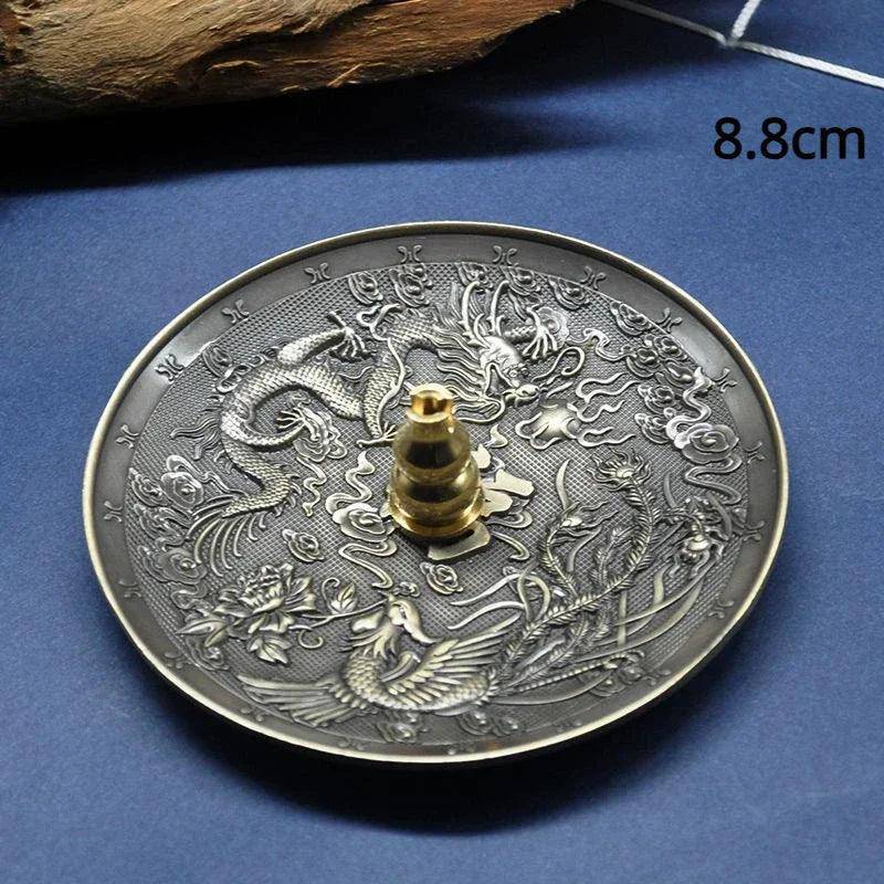 Dragon and Phoenix Bronze Incense Holder and Burner - Tarot Treasures