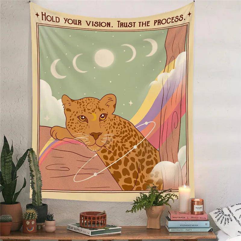 Enchanting Sun Moon Cat Tapestries One Size 75x58CM - Tarot Treasures