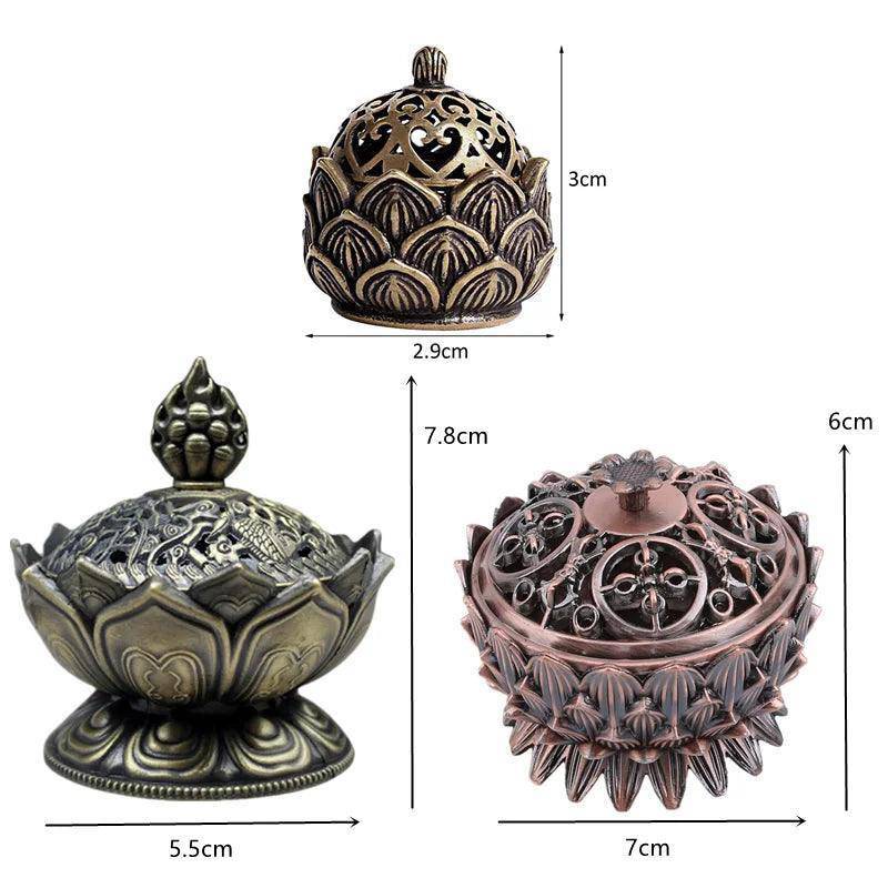 Exquisite Metal Flower Incense Holders and Burners - Tarot Treasures