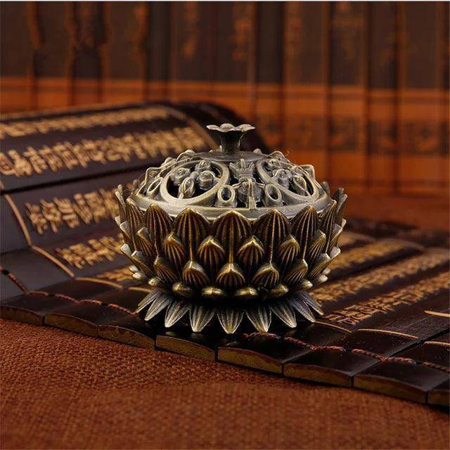 Exquisite Metal Flower Incense Holders and Burners - Tarot Treasures