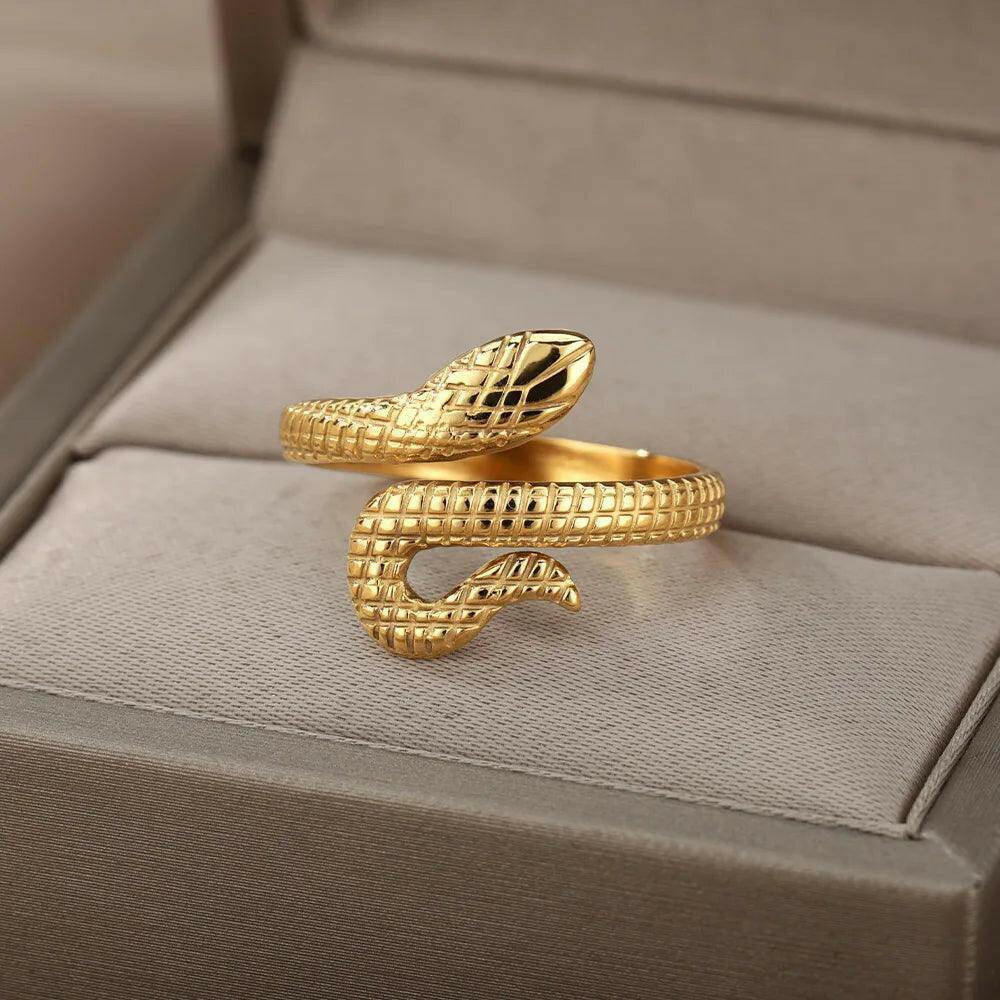 Snake Ring Stainless Steel Tarnish Free Collection - Tarot Treasures