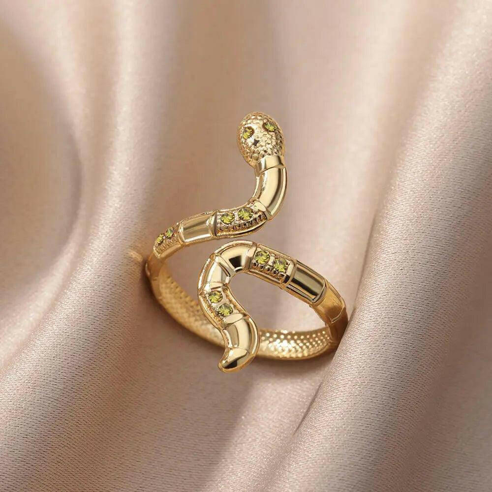 Snake Ring Stainless Steel Tarnish Free Collection - Tarot Treasures
