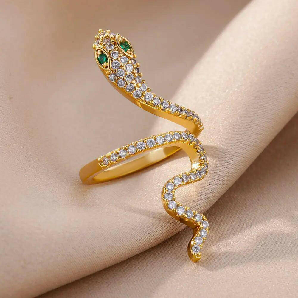 Snake Ring Stainless Steel Tarnish Free Collection - Tarot Treasures