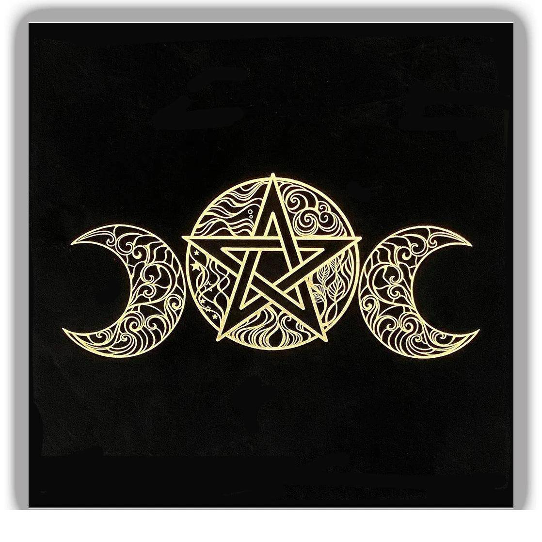 Mystic Black and Gold Tarot Table and Altar Cloth - Tarot Treasures