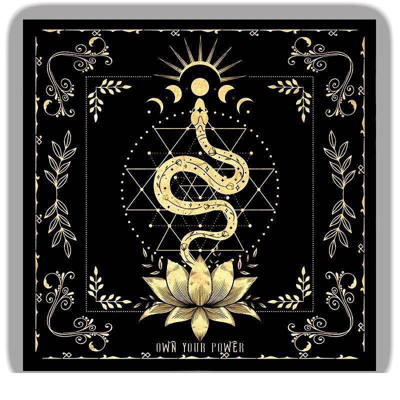 Mystic Black and Gold Tarot Table and Altar Cloth - Tarot Treasures