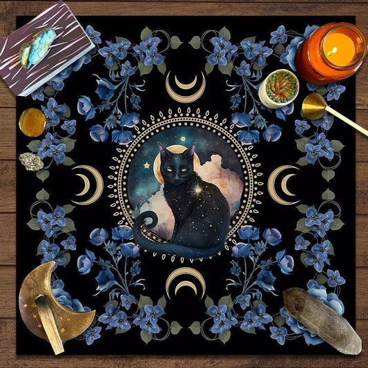 Mystical Cat Table and Altar Cloth - Tarot Treasures