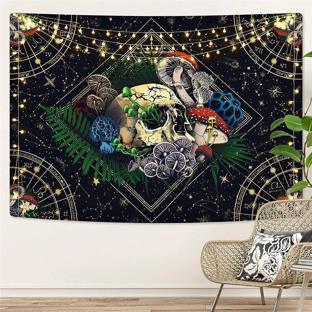 Skeleton Tarot Card Tapestries in Various Designs One Size 75x58CM - Tarot Treasures