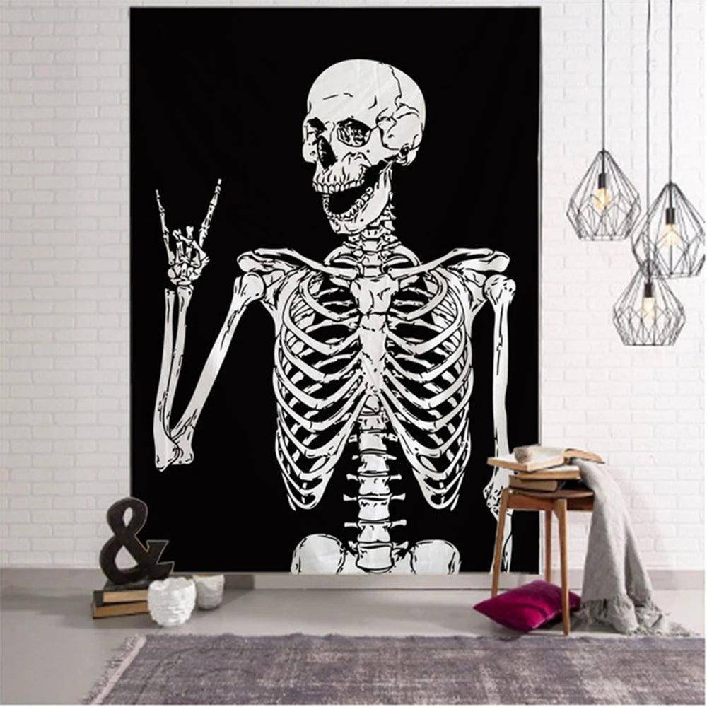 Skeleton Tarot Card Tapestries in Various Designs One Size 75x58CM - Tarot Treasures