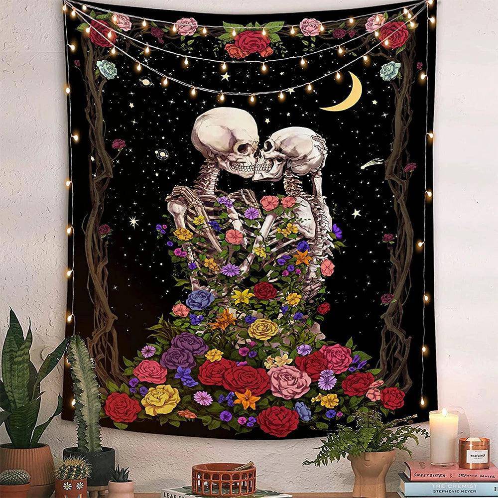 Skeleton Tarot Card Tapestries in Various Designs One Size 75x58CM - Tarot Treasures