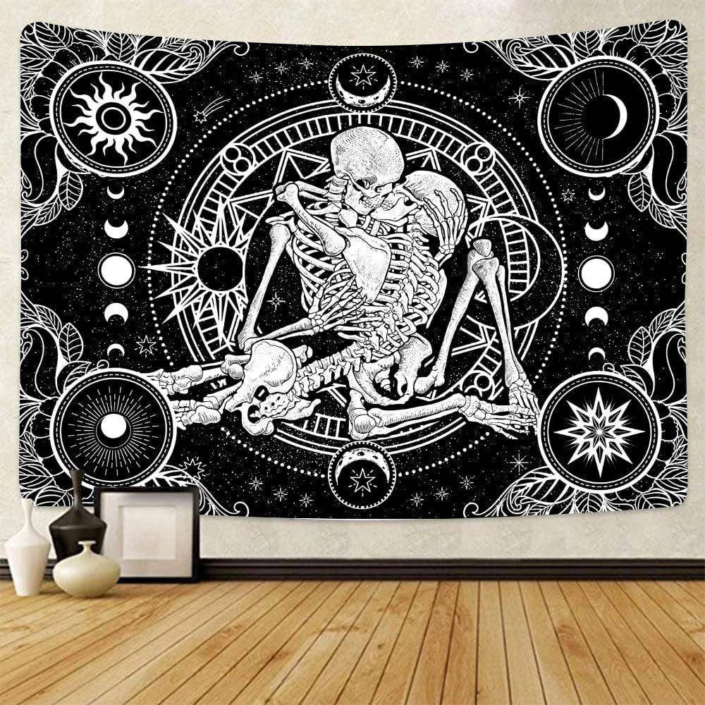 Skeleton Tarot Card Tapestries in Various Designs One Size 75x58CM - Tarot Treasures