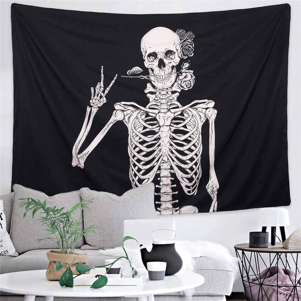 Skeleton Tarot Card Tapestries in Various Designs One Size 75x58CM - Tarot Treasures