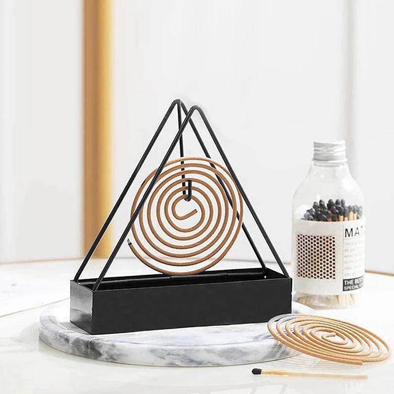 Sleek Iron Coil Incense Holder and Burner in Black or Green - Tarot Treasures