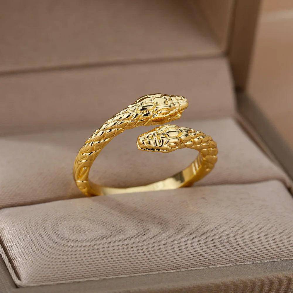 Snake Ring Stainless Steel Tarnish Free Collection - Tarot Treasures