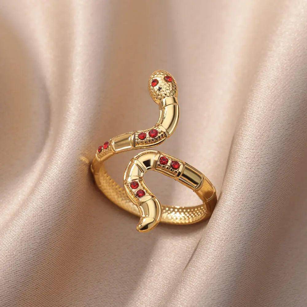 Snake Ring Stainless Steel Tarnish Free Collection - Tarot Treasures