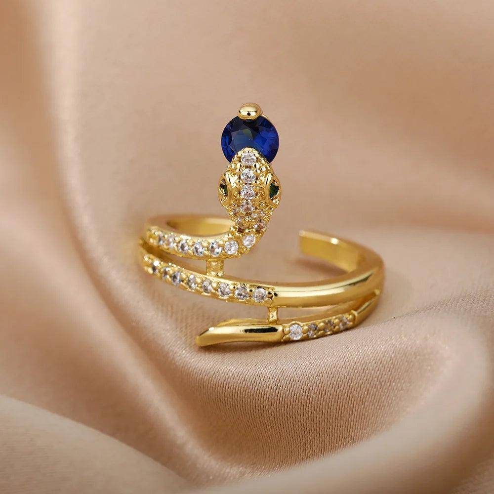 Snake Ring Stainless Steel Tarnish Free Collection - Tarot Treasures