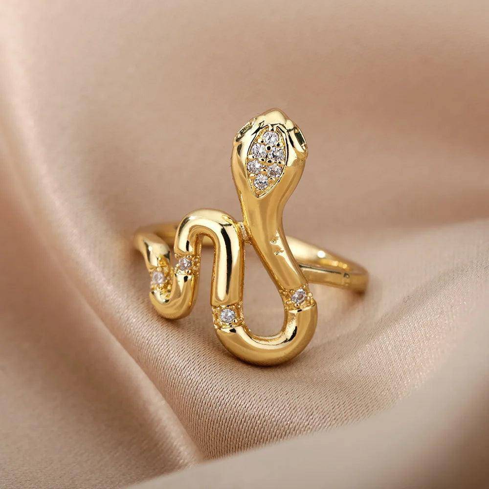 Snake Ring Stainless Steel Tarnish Free Collection - Tarot Treasures