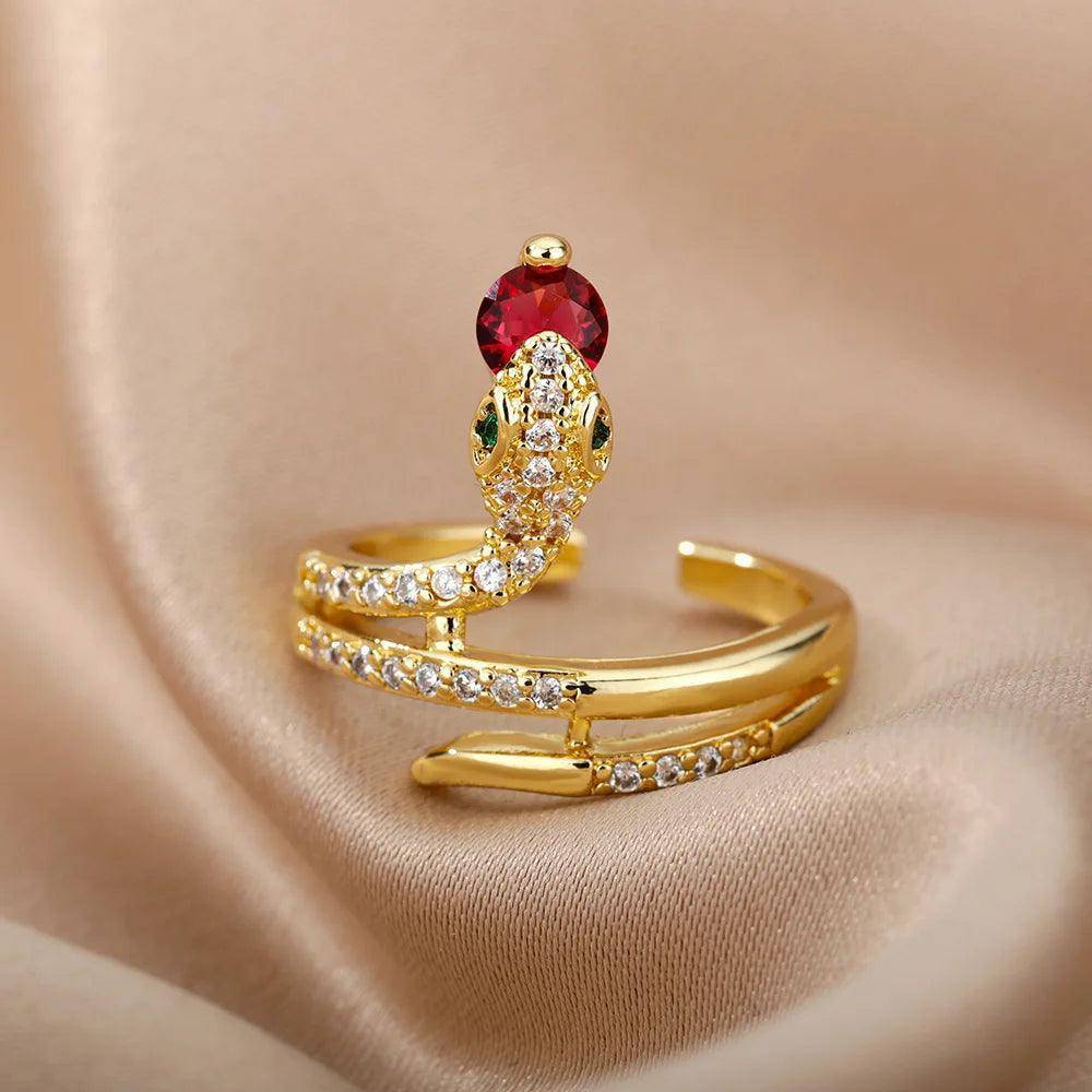Snake Ring Stainless Steel Tarnish Free Collection - Tarot Treasures